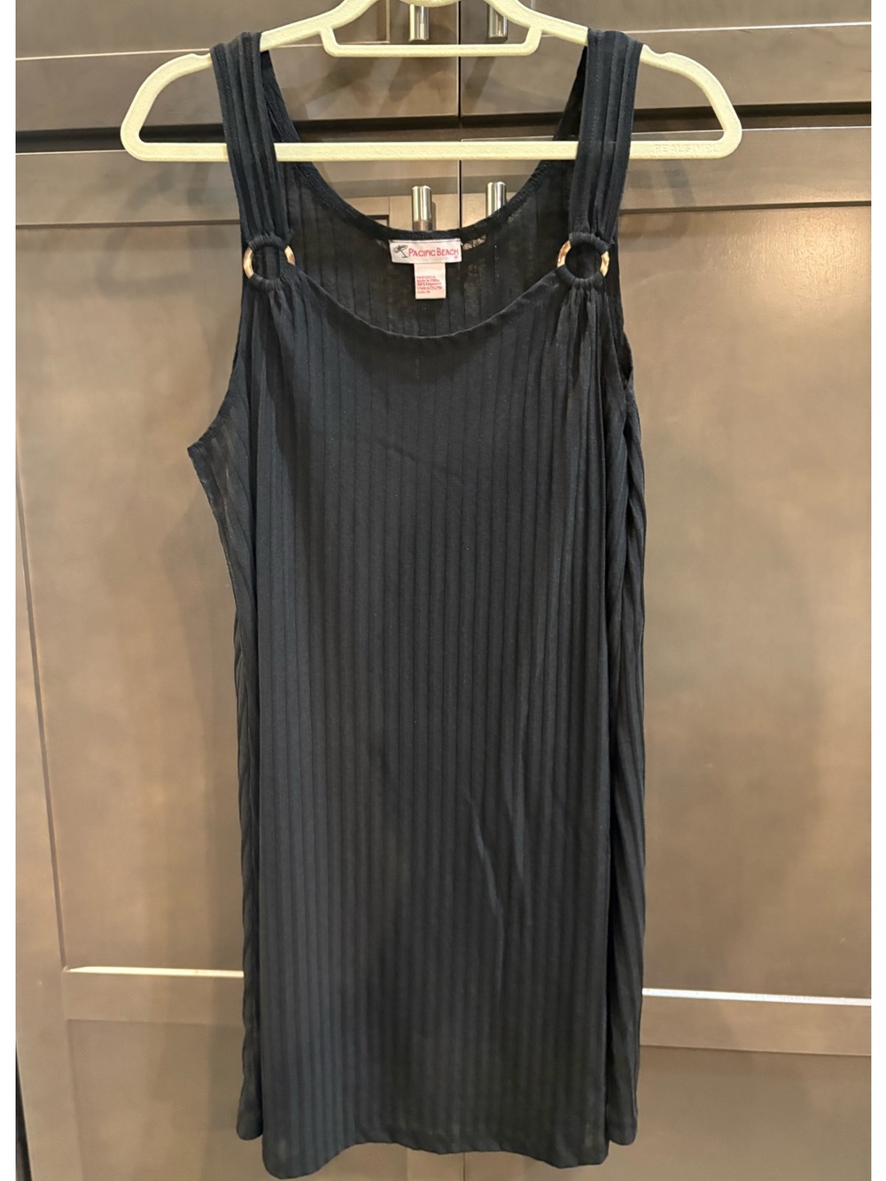 Pacific Beach Black Textured Sleeveless Coverup, 1X